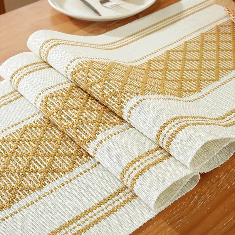 Bluejw New Chinese Design Luxury Washable Jacquard Cotton Woven Dinning Table Decor Bed Runner Dining Table Runners and Mats Set - Image 3